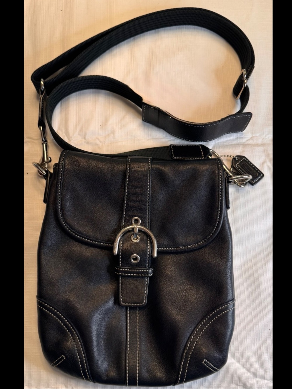 Vintage Coach 4786 Crossbody Bag Black Leather SoHo Convertible Canvas Leather